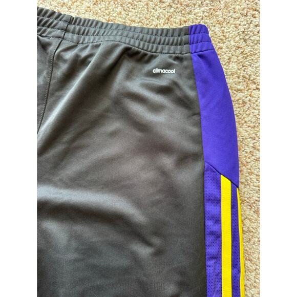 Adidas warm up track pants, Black, Purple & Yellow on sides; zippered bottoms - Picture 6 of 12